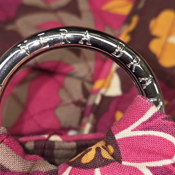 Vera Bradley Pink and Brown Reversible Shoulder Bag with Spacious Interior - Picture 9 of 10